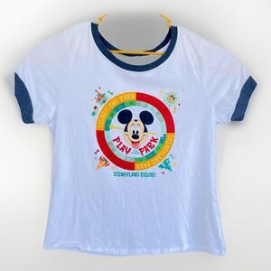 Vintage 2001 Disneyland Mickey Mouse Ringer T-Shirt Size XL